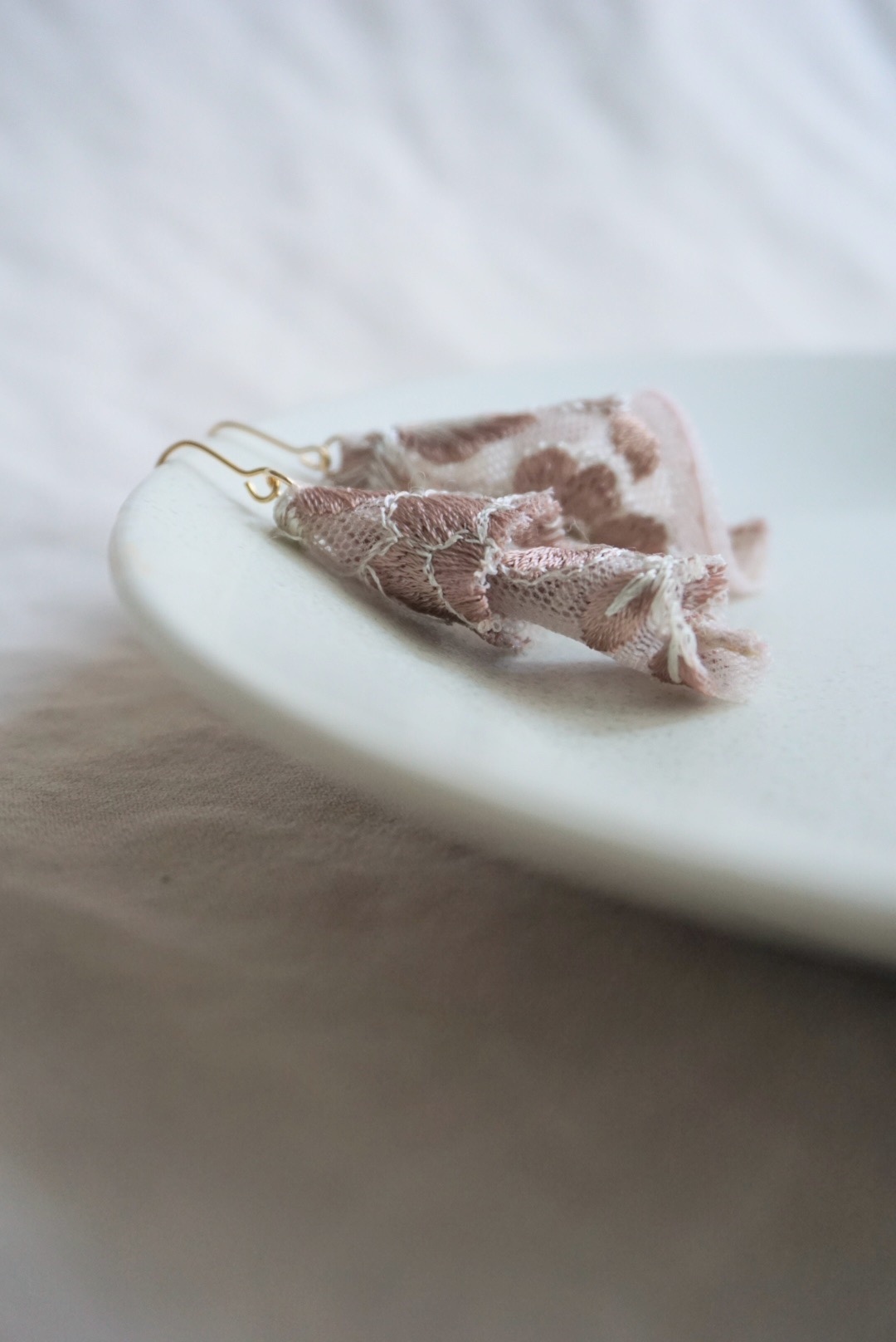 アシメトリー インド刺繍リボン（くすみピンク） — 13枚目